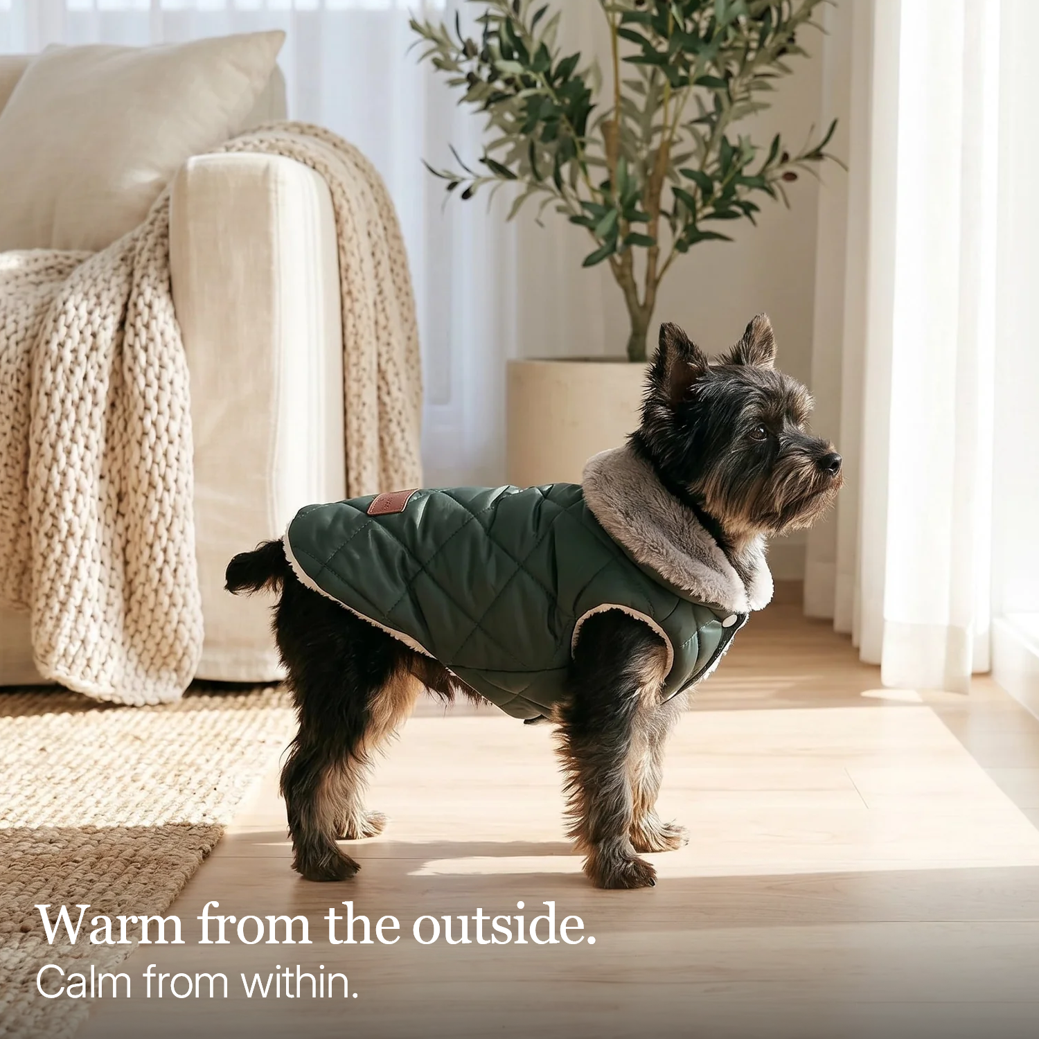 Dog with cocoon