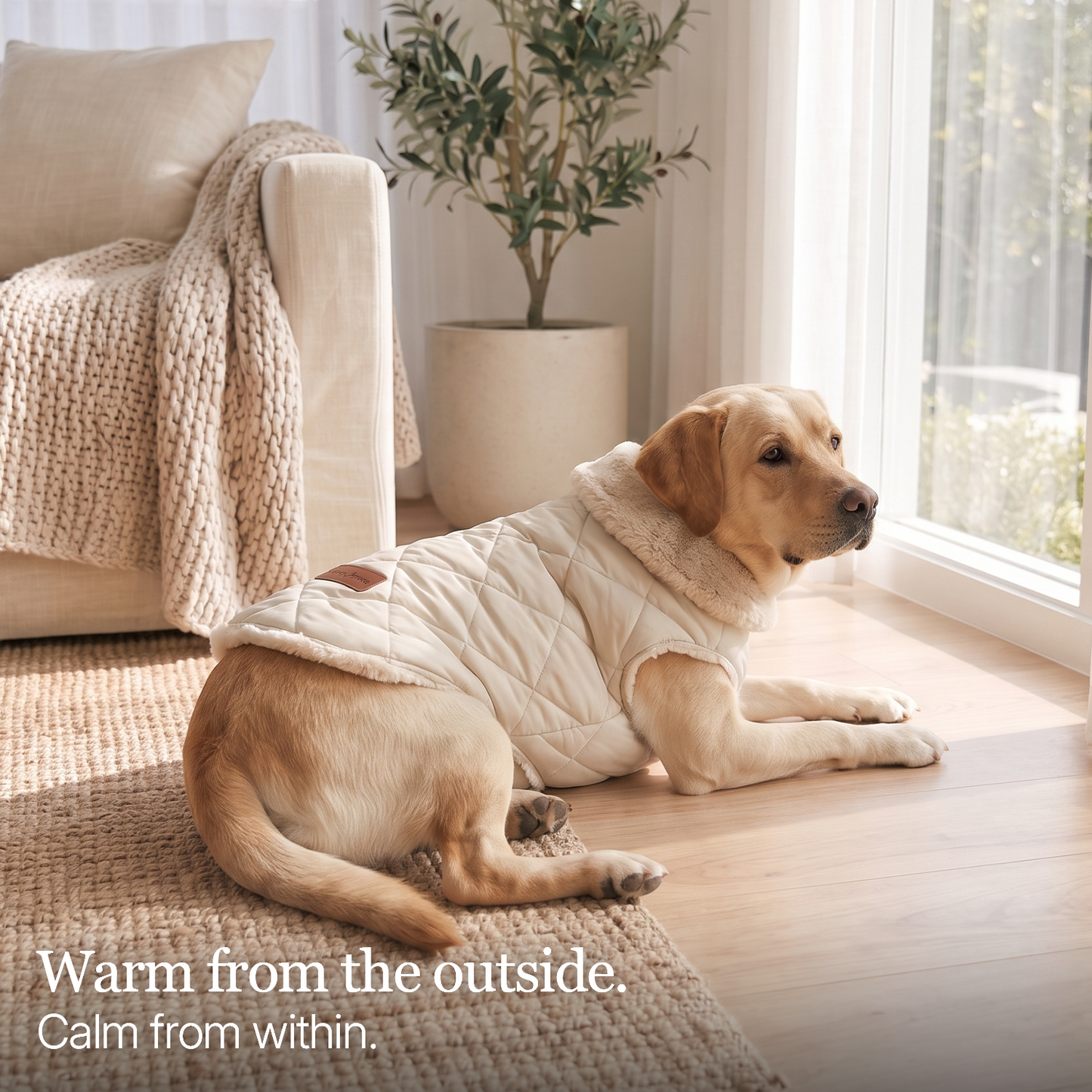 Dog with coat