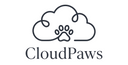 Logo of CloudPaws with a cloud and paw print design on a white background