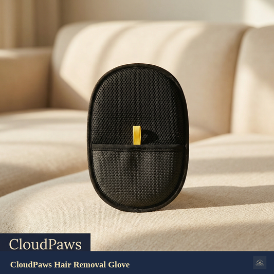 Woman using a pet heating pad in a cozy living room.