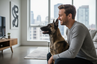 Man with Belgian Malinois