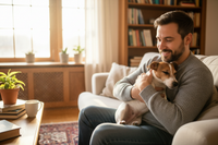 Man with Jack Russell Terrier