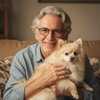 Man with Pomeranian