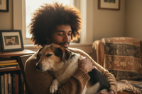 Man with Rescue Dog