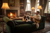 Man with Saint Bernard