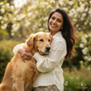 Priya S. with Golden Retriever